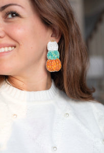 Harvest Stacked Pumpkin Earrings