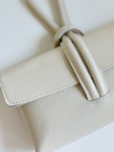 Wristlet Leather Handbag | Cream