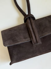 Cargar imagen en el visor de la galería, Wristlet Leather Handbag | Chocolate Suede
