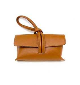 Wrist Leather Handbag | Camel