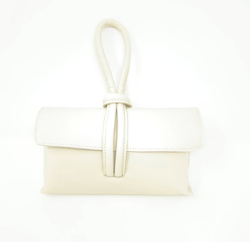 Wrist Leather Handbag | Cream