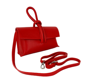 Wristlet Leather Handbag | Red