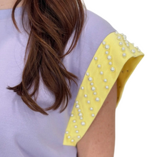 Load image into Gallery viewer, Mardi Gras Lilac Top with Pearls
