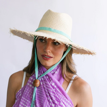 Load image into Gallery viewer, Adriana Wide Brimmed Palm Fringe Hat
