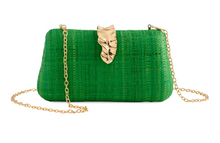 Load image into Gallery viewer, Ashlee Woven Clutch Handbag | Green Kelly
