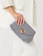 Load image into Gallery viewer, Saltwater Seashell Clutch Handbag | Navy Striped
