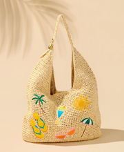 Charger l'image dans la galerie, Coastal Vacay Raffia Tote Handbag
