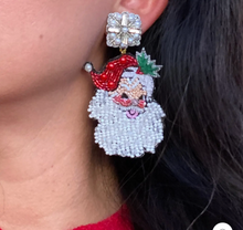 Load image into Gallery viewer, Vintage Red Hat Santa Earrings
