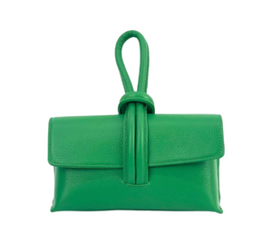 Wristlet Leather Handbag | Kelly Green