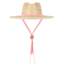 Load image into Gallery viewer, Lucia Palm Hat with Pink Band
