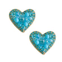 Cargar imagen en el visor de la galería, Sweetheart Stud Earrings | Blue
