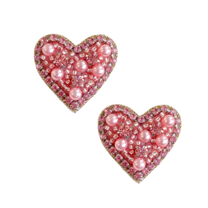 Sweetheart Stud Earrings | Pink