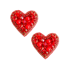 Charger l&#39;image dans la galerie, Sweetheart Stud Earrings | Red
