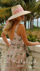 Hollyhock Palm Hat with White Ribbon - SOLD ONLY IN-STORE