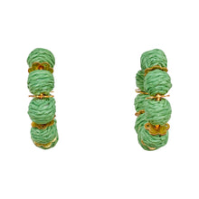 Load image into Gallery viewer, Raffia Hoop Earrings | Green
