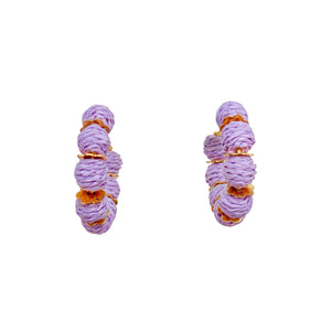 Raffia Hoop Earrings | Lilac