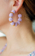 Load image into Gallery viewer, Raffia Hoop Earrings | Lilac
