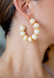 Raffia Hoop Earrings | Natural