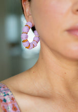 Load image into Gallery viewer, Raffia Hoop Earrings | Lilac
