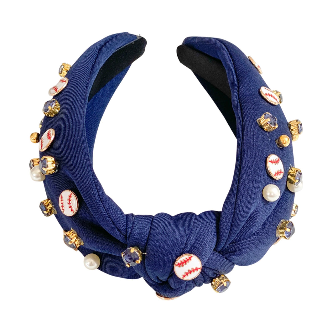 GameDay Beaded Headband | Baseball | Navy