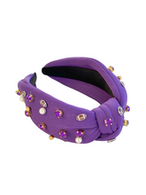 Cargar imagen en el visor de la galería, GameDay Football Beaded Headband | Football | Purple
