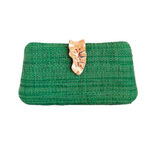 Load image into Gallery viewer, Ashlee Woven Clutch Handbag | Green Kelly
