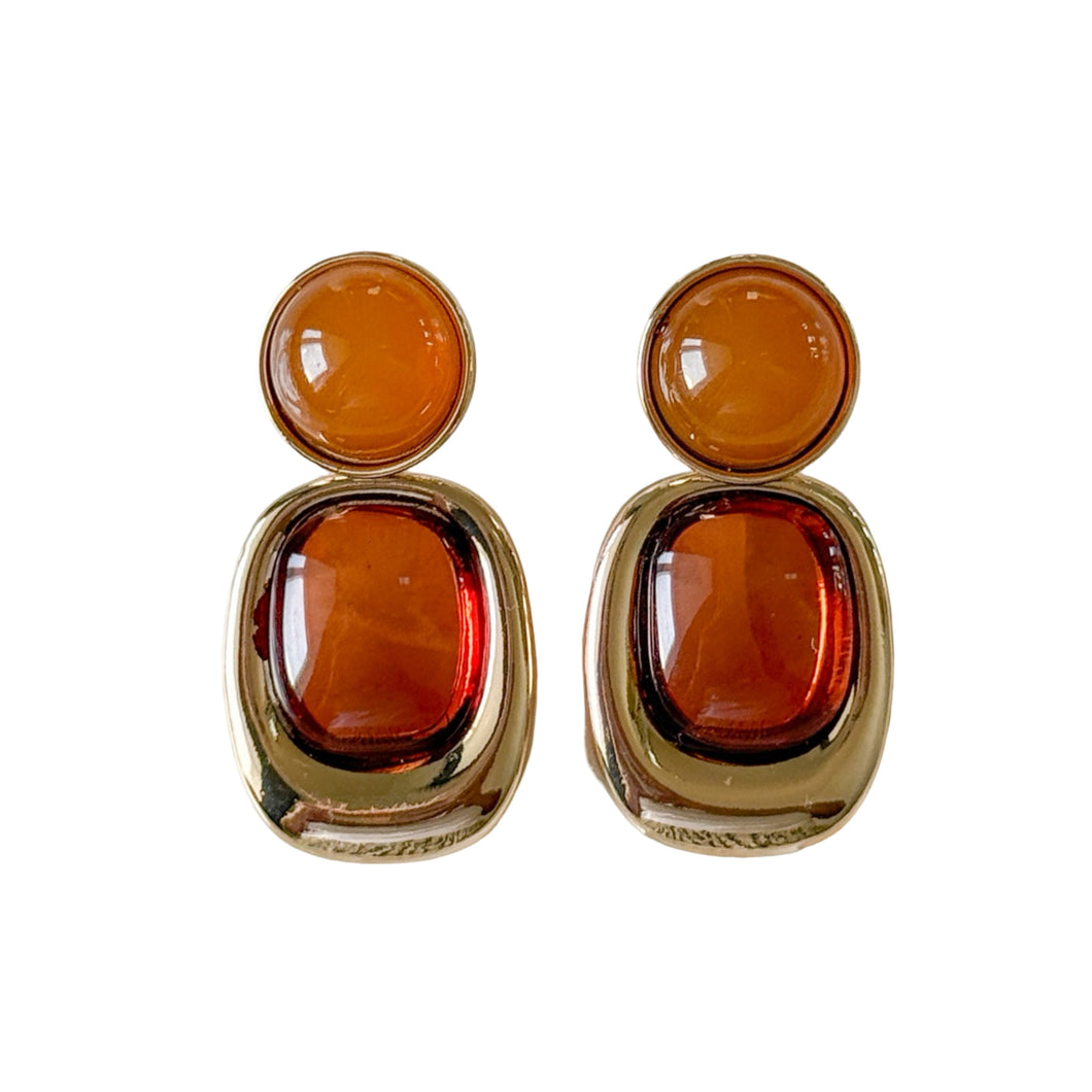 Angelica Resin Earrings | Brown