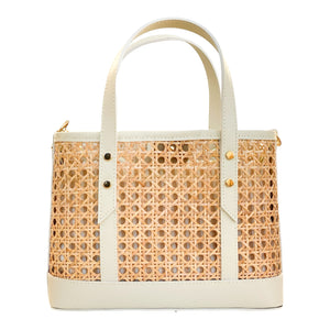 Riviera Cane Rattan Handbag | Ivory