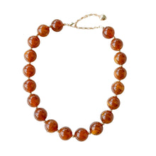 Load image into Gallery viewer, Caramel Resin Round Beads Short Necklace
