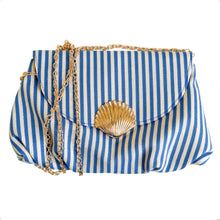 Charger l'image dans la galerie, Saltwater Seashell Clutch Handbag | Sky Blue Striped
