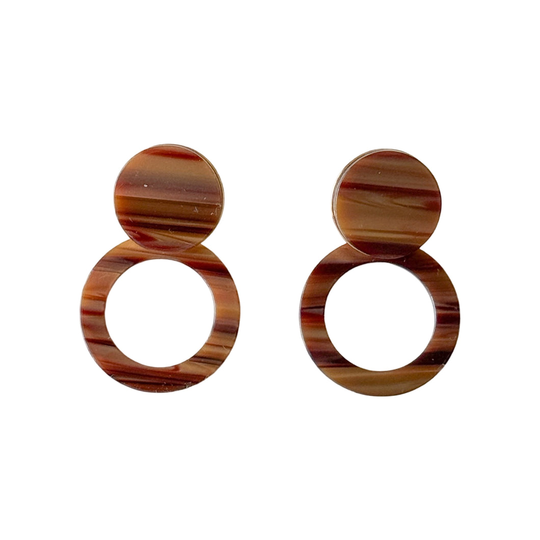 Resin Jennifer Earrings | Brown