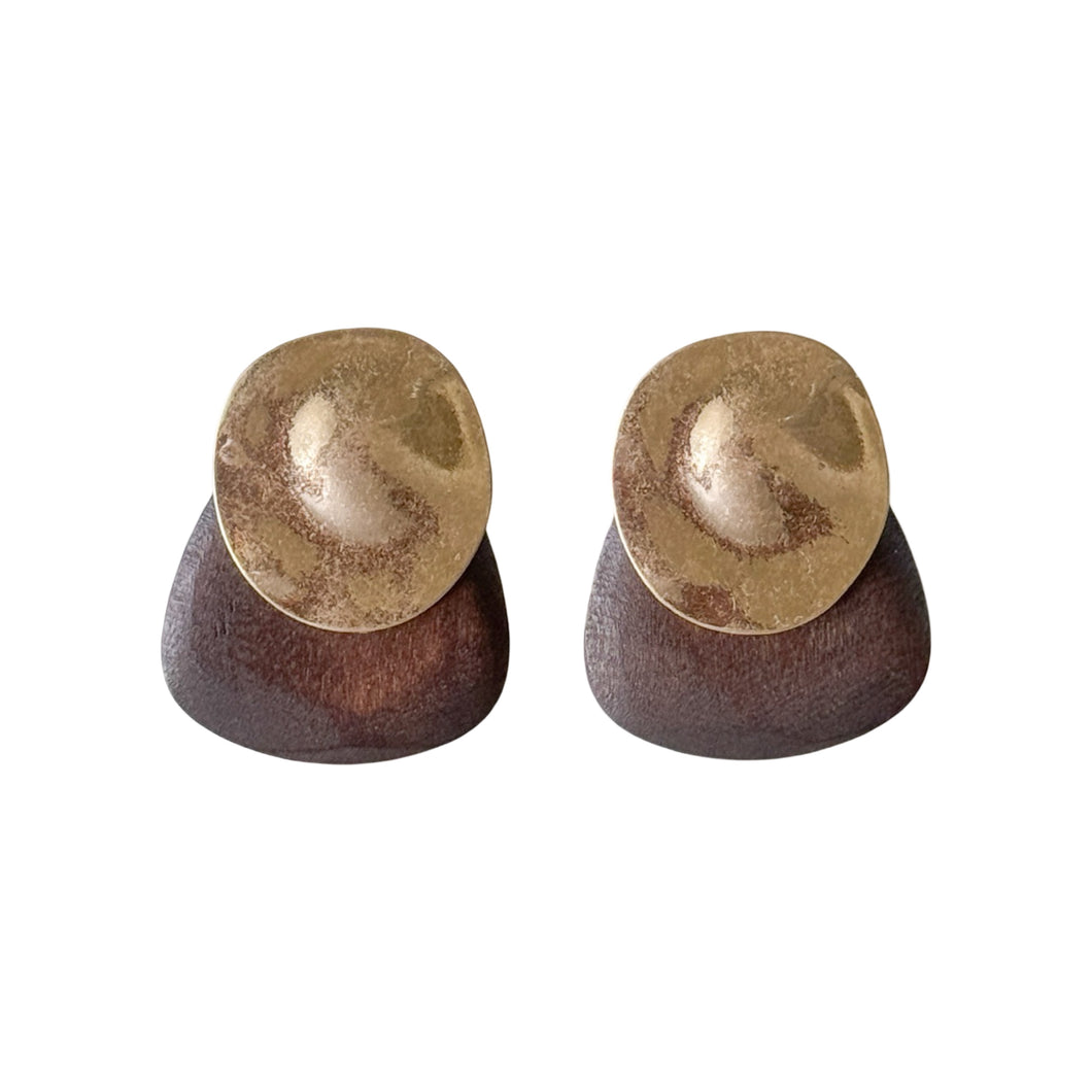 Boho & Eclectic Wooden Earrings | Brown