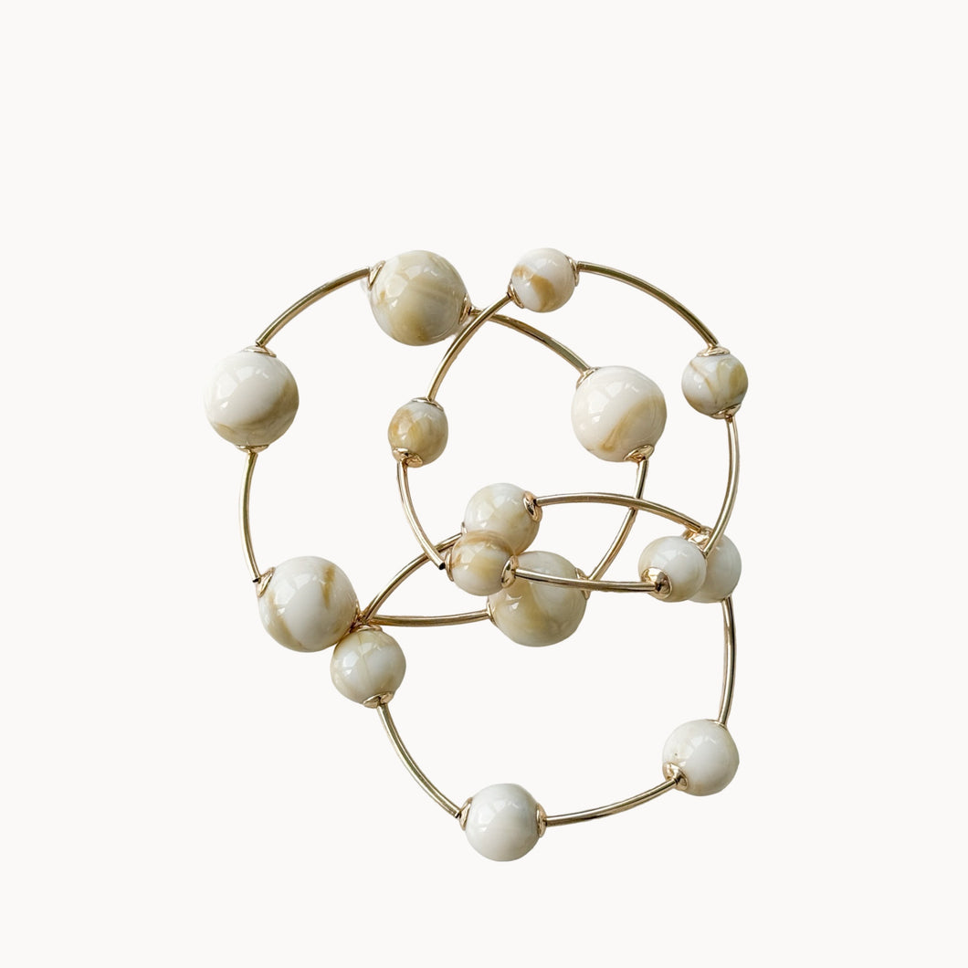 Multi Resin Beads Bracelet | Beige