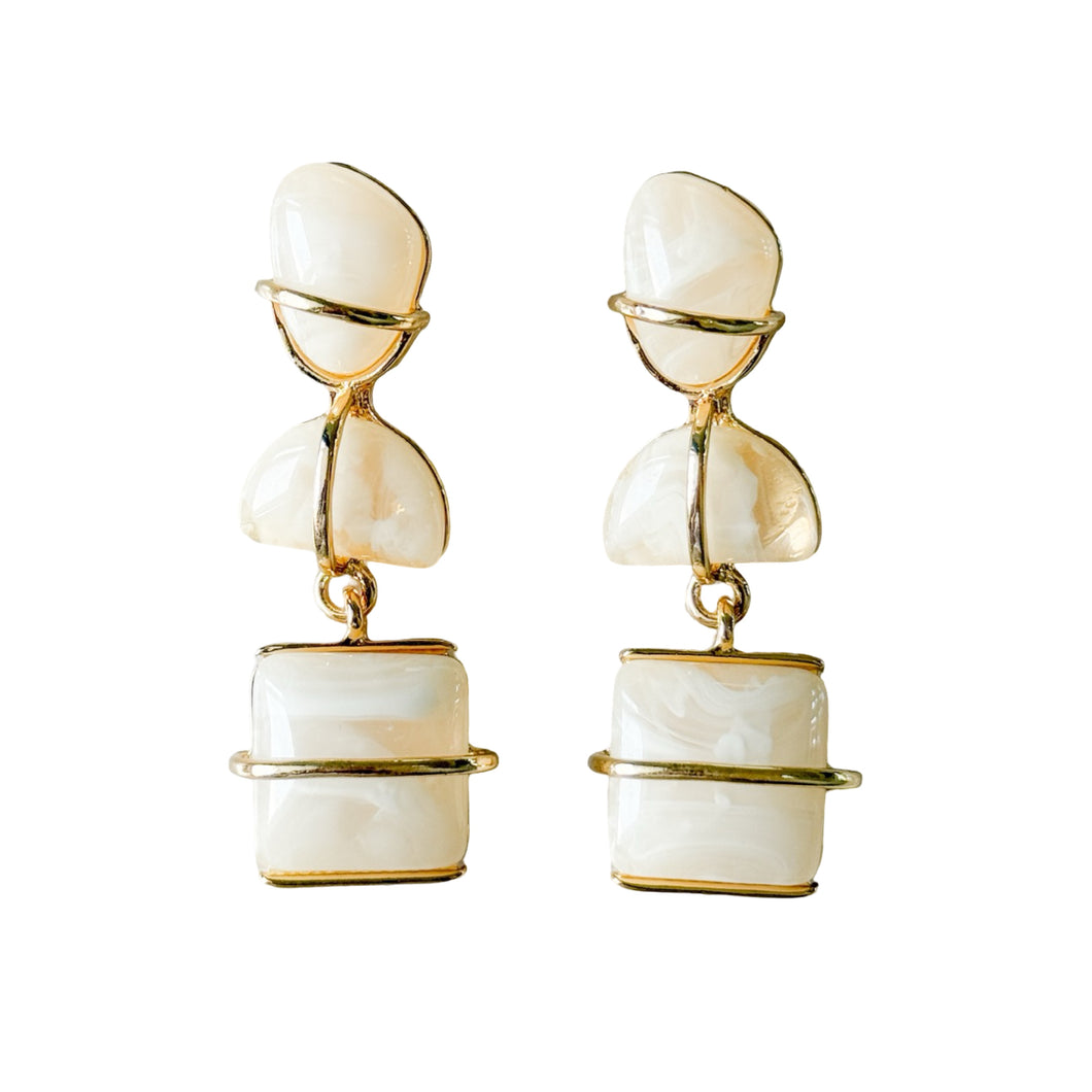 Jessica Stones Earrings | Cream