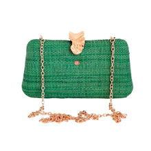 Load image into Gallery viewer, Ashlee Woven Clutch Handbag | Green Kelly
