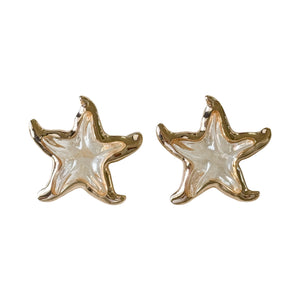 Resin & Metal Chunky Starfish Earrings | Ocean Blue