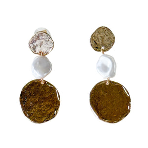 Carolina Pear and Gold Earrings