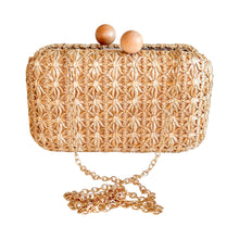 Cargar imagen en el visor de la galería, Kelly Raffia Clutch Handbag | Natural
