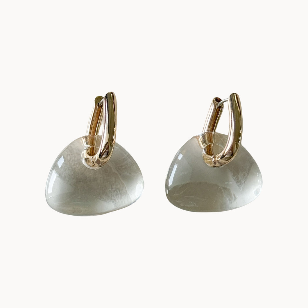 Resin Hoop Dangle Earrings | Clear