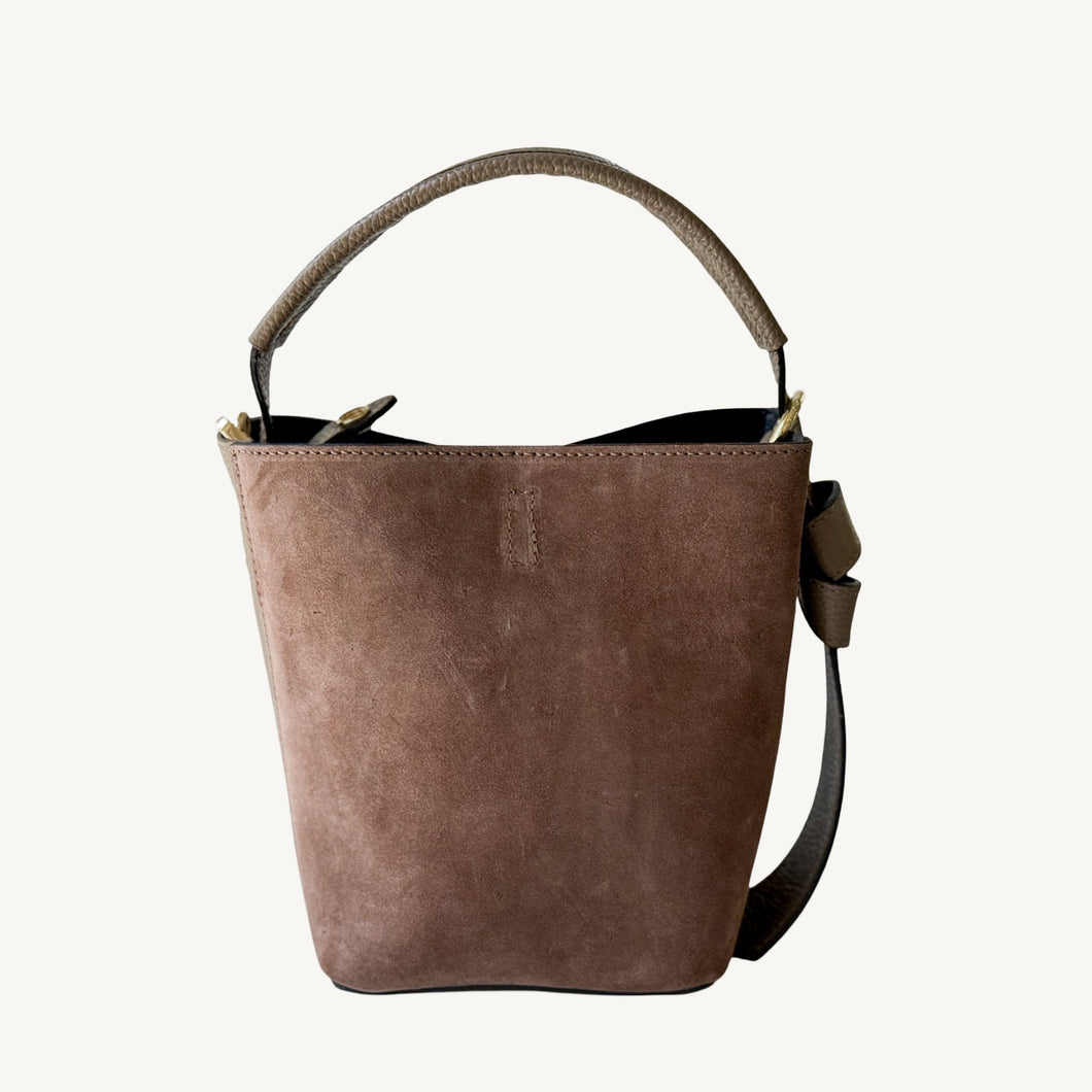 Milan Suede and Leather Handbag | Brown