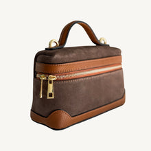 Cargar imagen en el visor de la galería, Perugia Suede and Leather Handbag | Coffee and Brown
