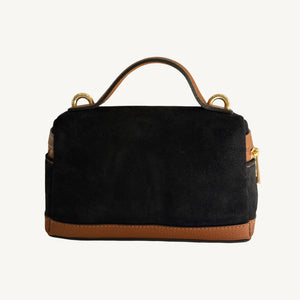 Perugia Suede and Leather Handbag | Black and Brown