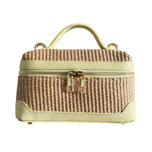 Cargar imagen en el visor de la galería, Vittoria Raffia Leather Handbag | Butter Yellow

