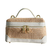 Load image into Gallery viewer, Vittoria Raffia Leather Handbag | Ivory
