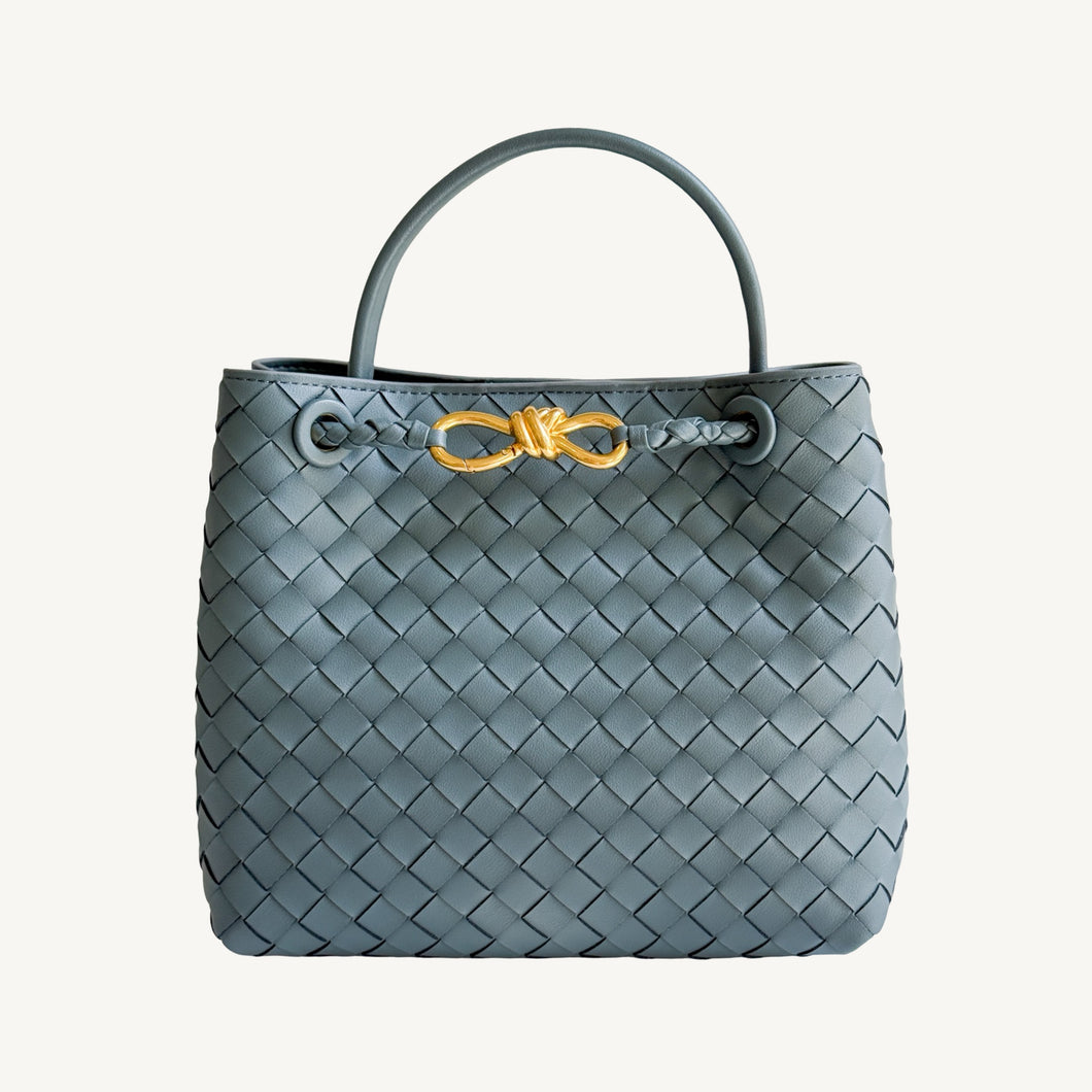 Genevieve Leather Handbag | Stone Blue