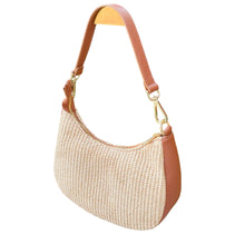 Cargar imagen en el visor de la galería, Ella Raffia Shoulder Handbag | Brown

