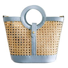 Cargar imagen en el visor de la galería, La Rochelle Cane Rattan Handbag | Light Blue
