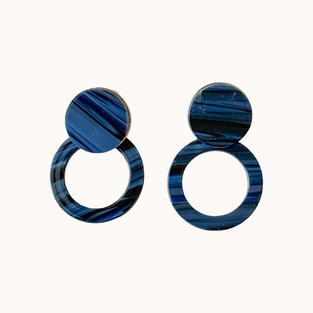Resin Jennifer Earrings | Navy Blue
