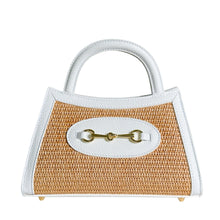 Charger l'image dans la galerie, Donatella Raffia &amp; Leather Top Handle Handbag | White
