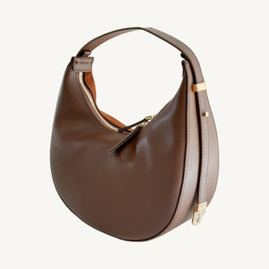 Genoa Suede and Leather Handbag | Cinnamon
